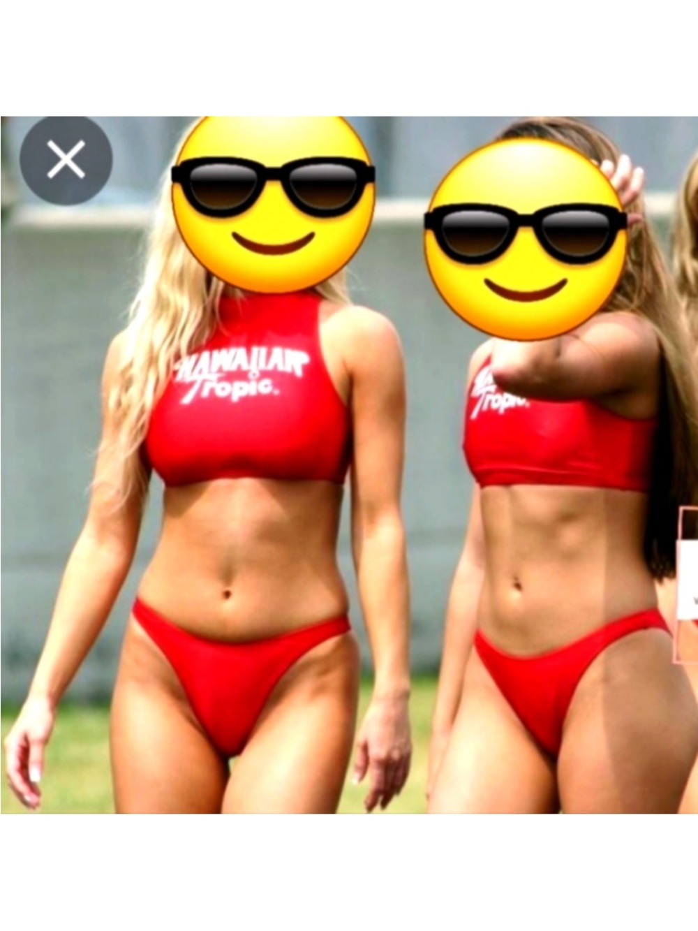 Hawaiian Tropic Red High-Neck Bikini Top & Bottom